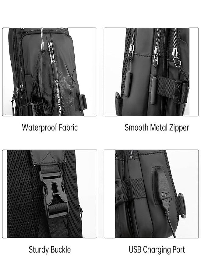 SHRBI Multipurpose Cross body Shoulder Bag with Anti-Theft Pocket Trendy Traveling Backpack Chest Bag for Hiking Daypack (Black) - Image 5